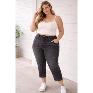 Old Navy High-Rise Slouchy Tapered Ankle Jeans Size Black Size 28